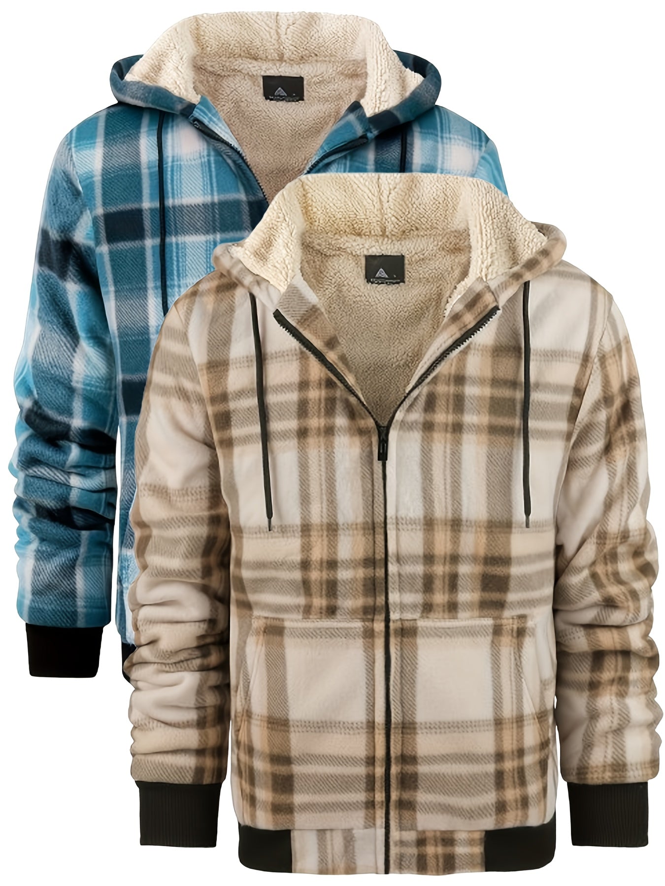 Men's Hooded Jacket Flannel-Lined Winter Outerwear Casual