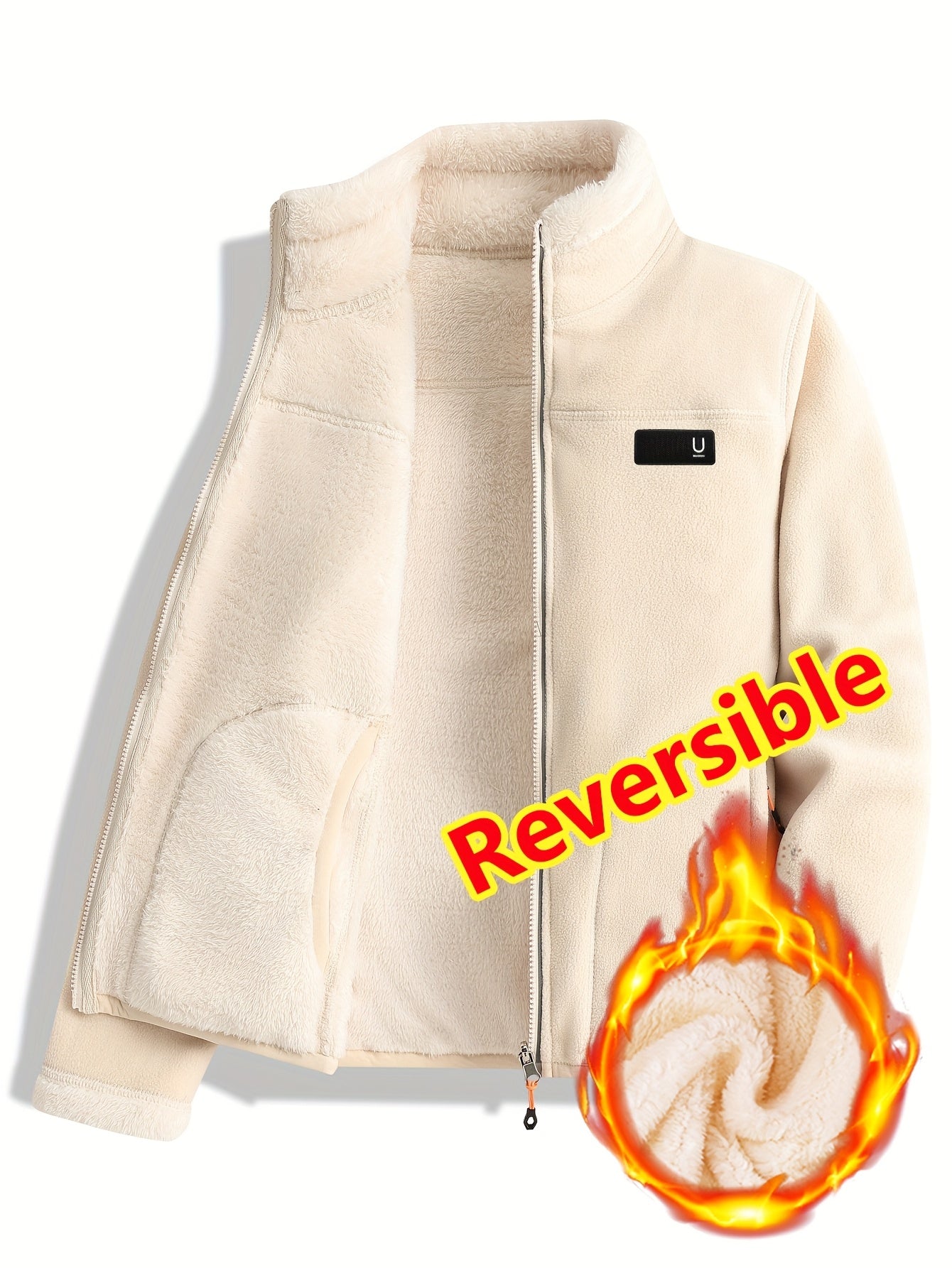 Jacket Reversible Fleece For Fall And Winter Daily Wear