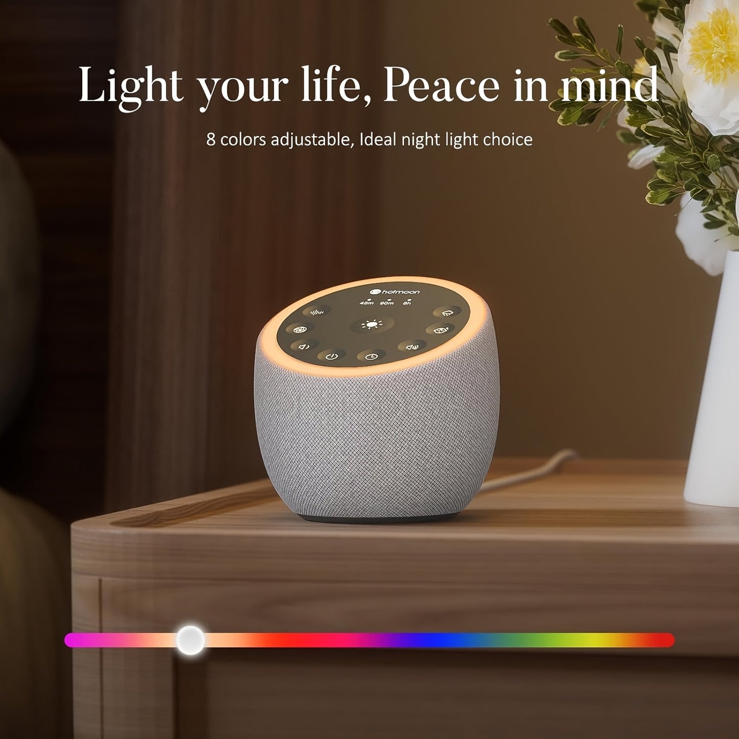 Novostella White Noise Machine With Night Light And 40 Sounds
