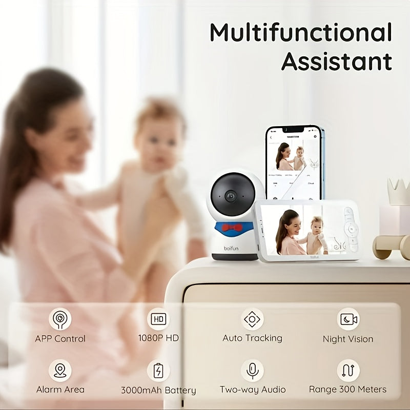 BOIFUN Baby Monitor 1080P WiFi With PTZ Night Vision