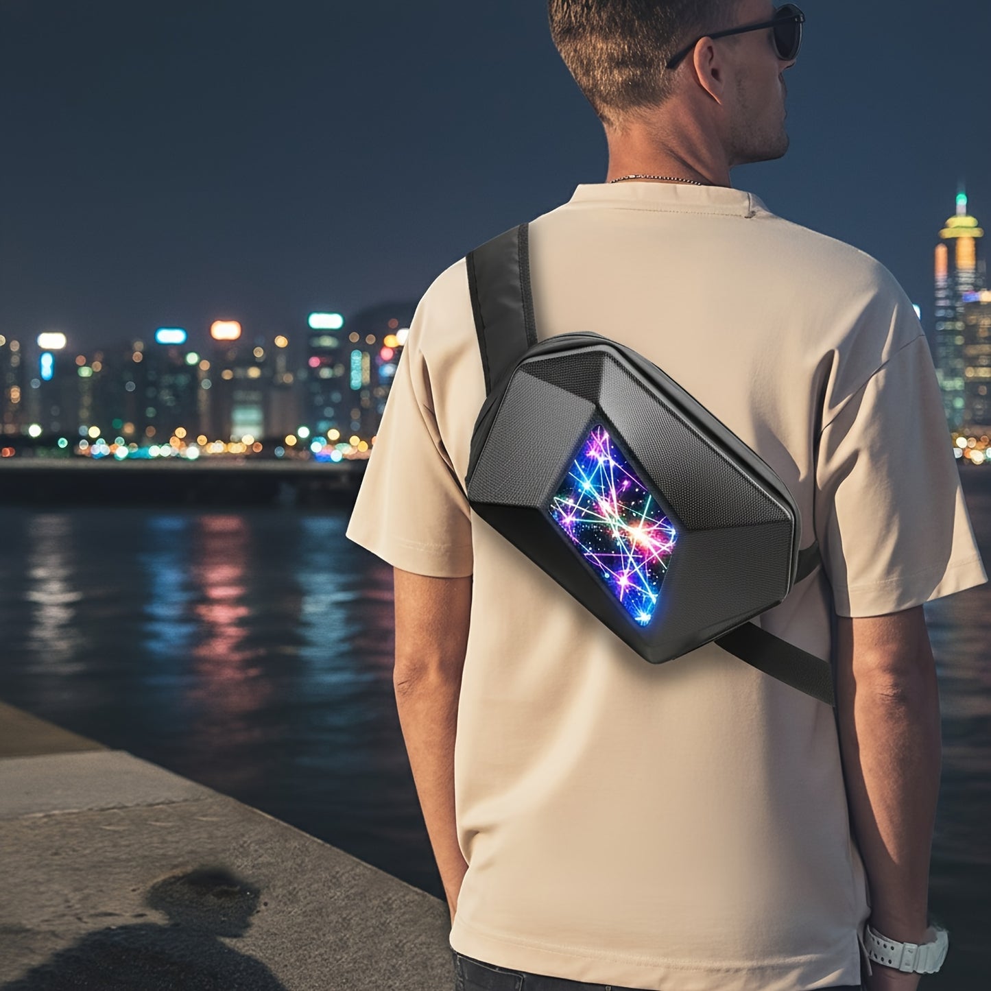 LED Smart Crossbody Bag with Programmable DIY Display