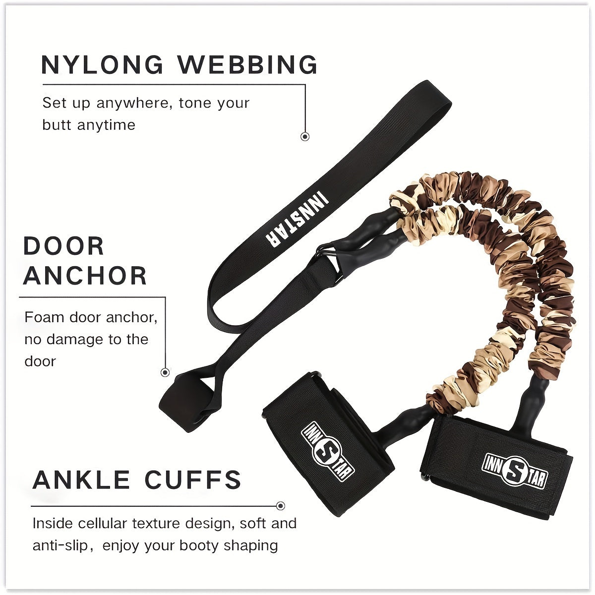 Resistance Band Latex Booty Glute Cord For Home Workout