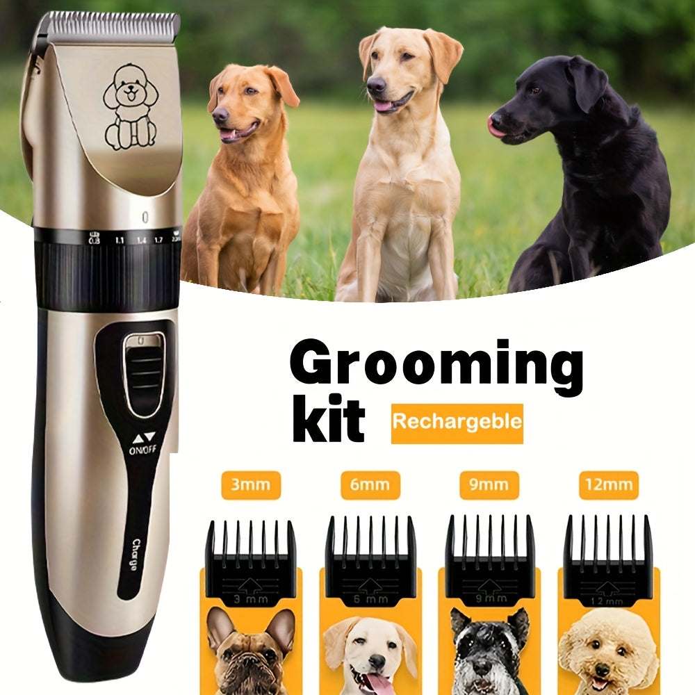 Pet Grooming Kit USB Rechargeable 4-in-1 Low-Noise Cordless