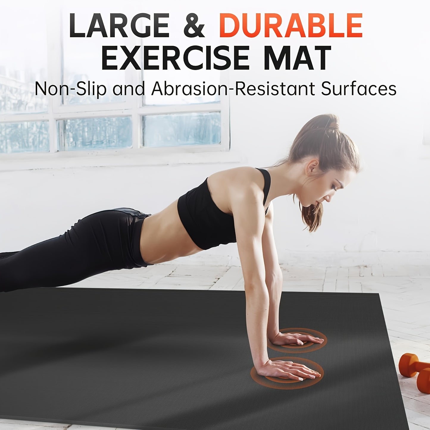 Fitness Mat Extra Thick High-Density PVC For Home Workouts