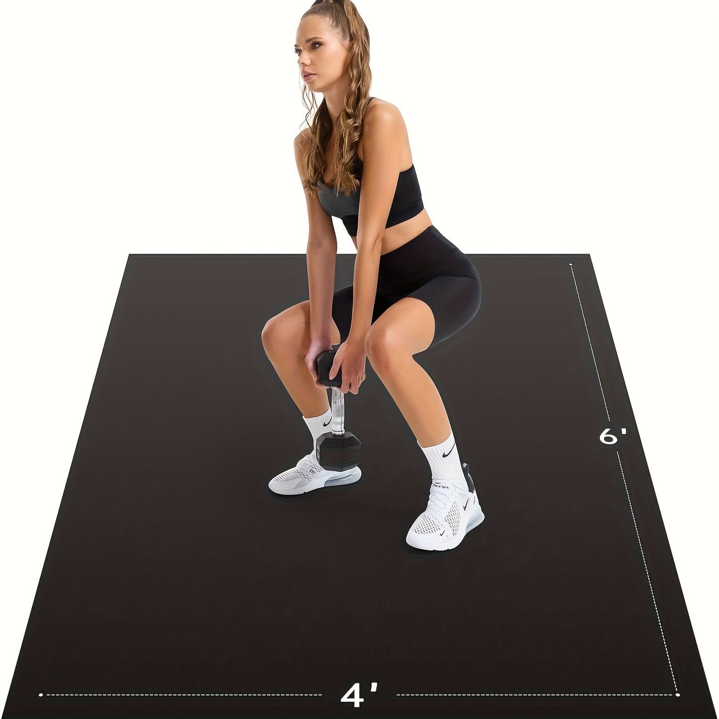 Fitness Mat Extra Thick High-Density PVC For Home Workouts