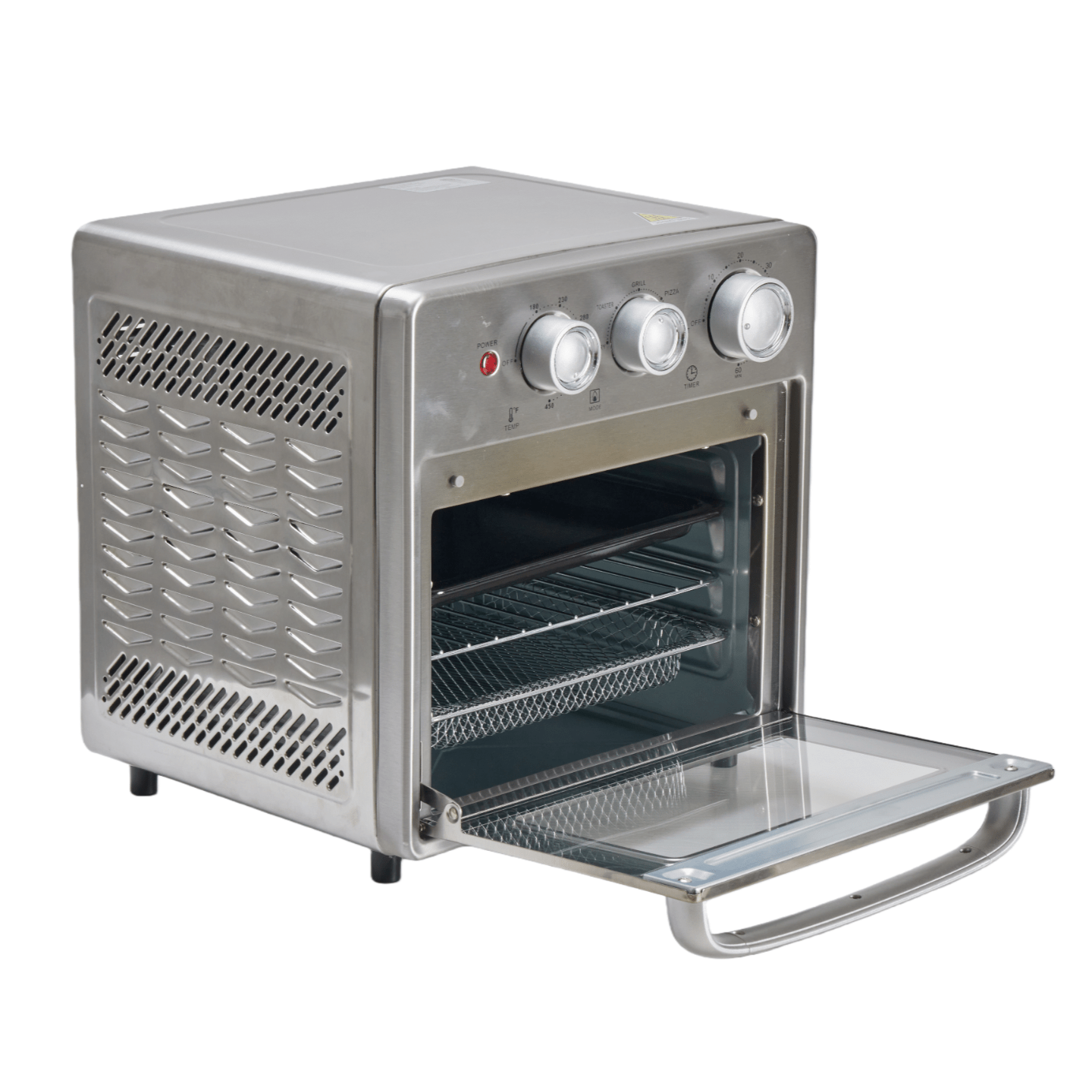 Air Fryer Toaster Oven Combo, Large/ Extra Large Countertop Convection Oven, 450°F, Stainless Steel, Includes 4/7 Accessories (Rotisserie, Tray, Rack, Pan)