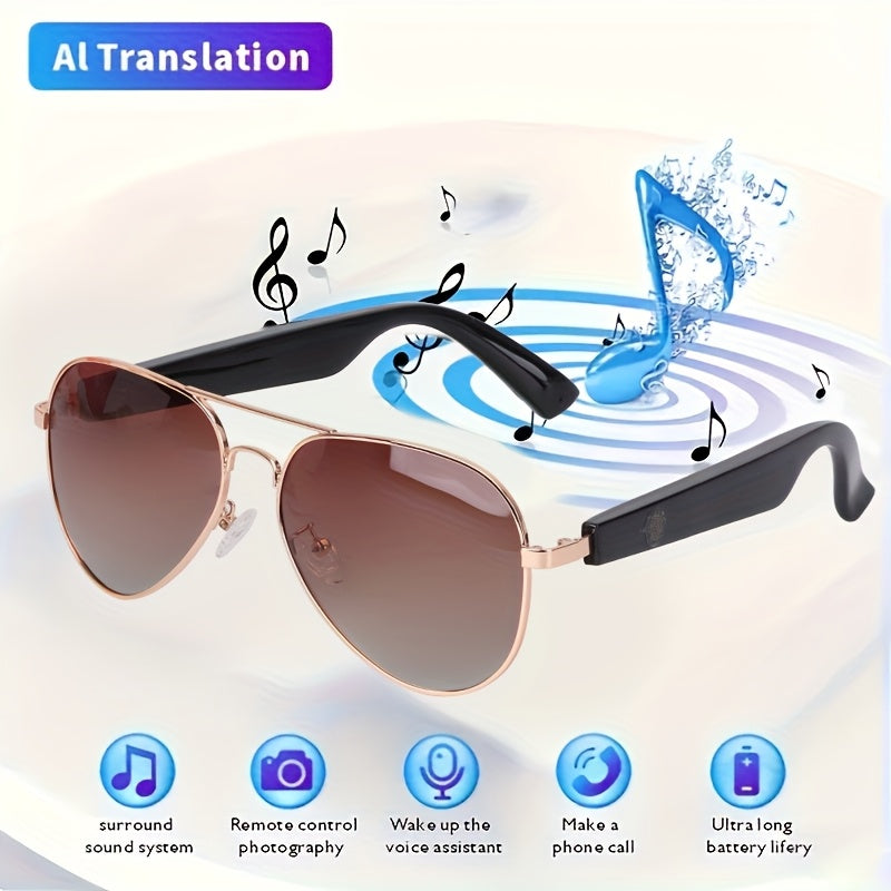 AI Translation Glasses Real-Time Translation With Built-In Microphone