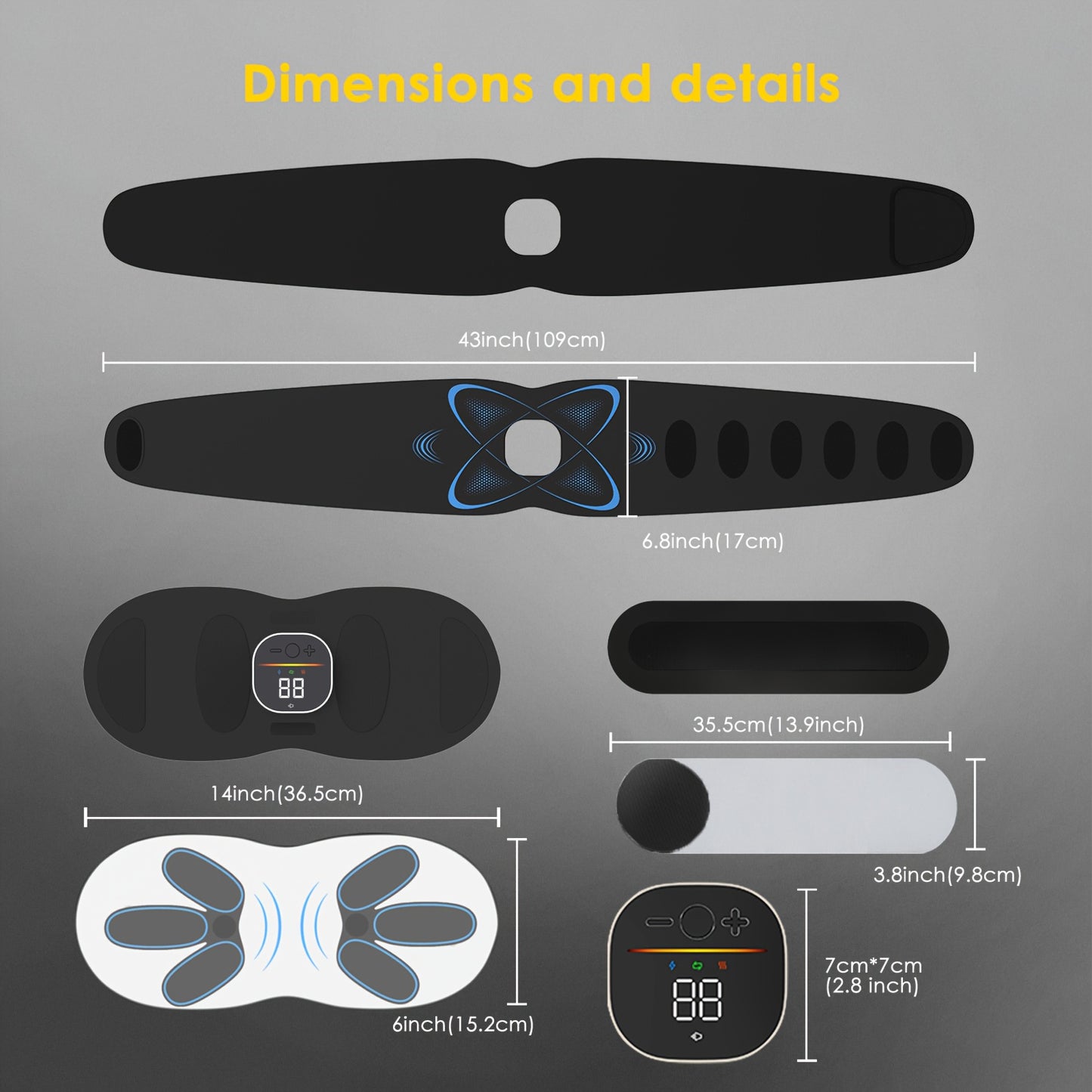 NENRENTE Abs Stimulator Muscle Toner With Heat Massager