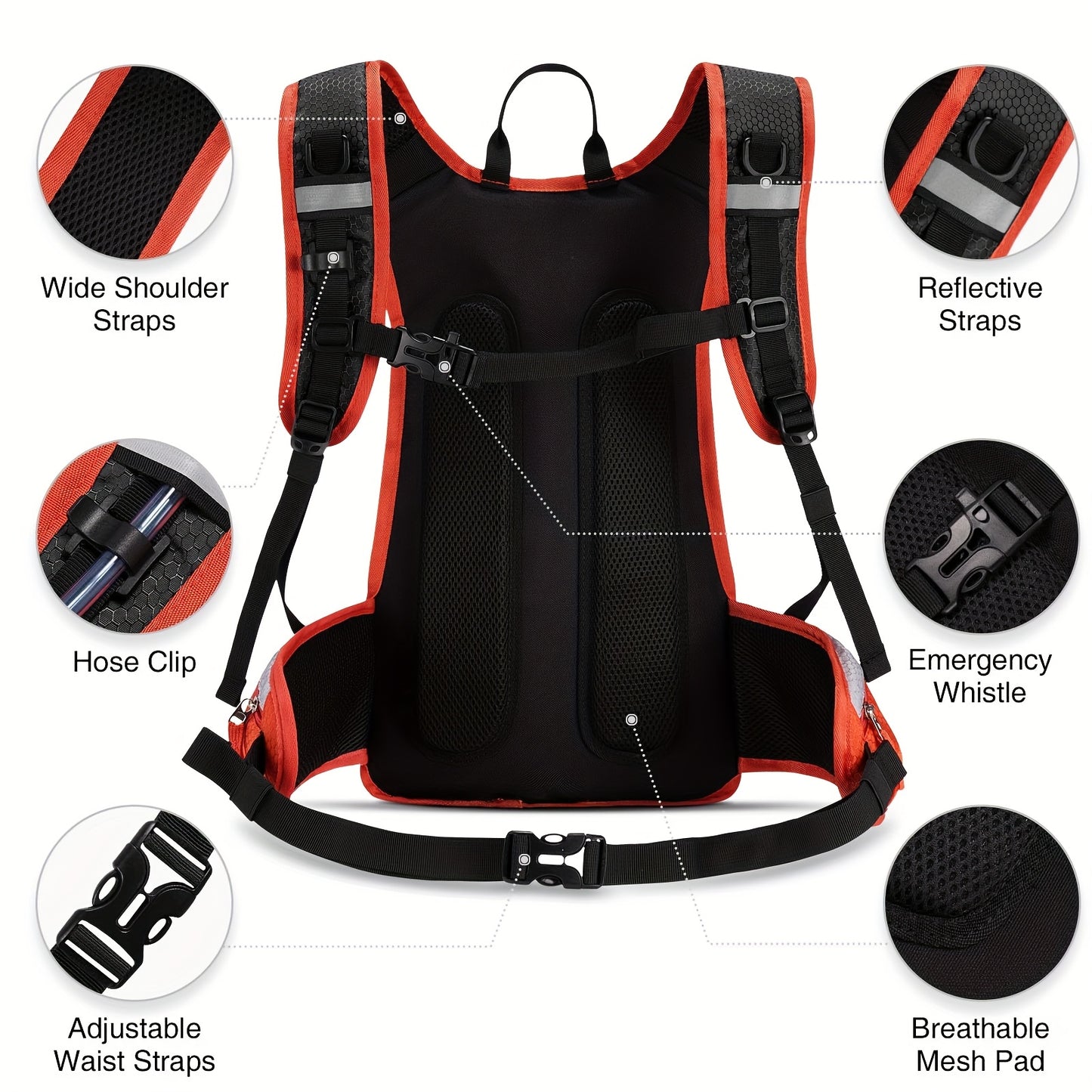 4.76gal Hydration Backpack, Insulated Hiking Water Backpack With 101.44oz TPU Water Bladder, Lightweight Hiking Running Cycling Pack, Breathable Daypack For Men & Women