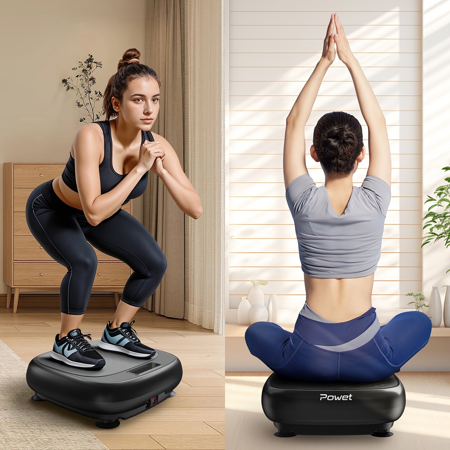 KERDOM Mini Vibration Plate Exercise Machine For Full-Body Workouts, Low-Noise Fitness Platform Vibrating Shaking, Speed Adjustable Full Body Shaker Workout Vibrate Stand Shake Board Sport Gym Fat Burner, Home Exercise, Space