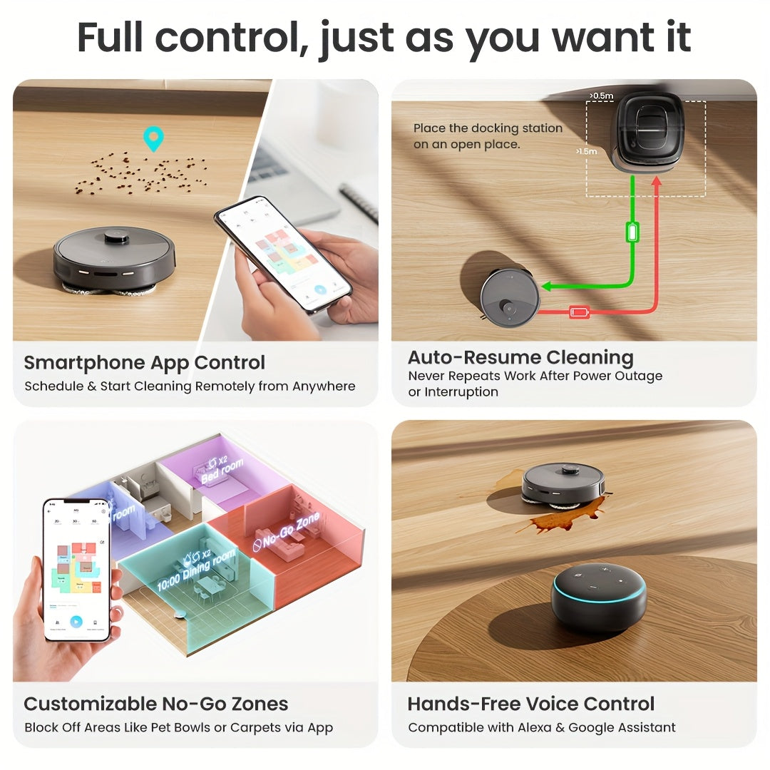 LEFANT Robot Vacuum Mop 2-In-1 With Self-Emptying Station