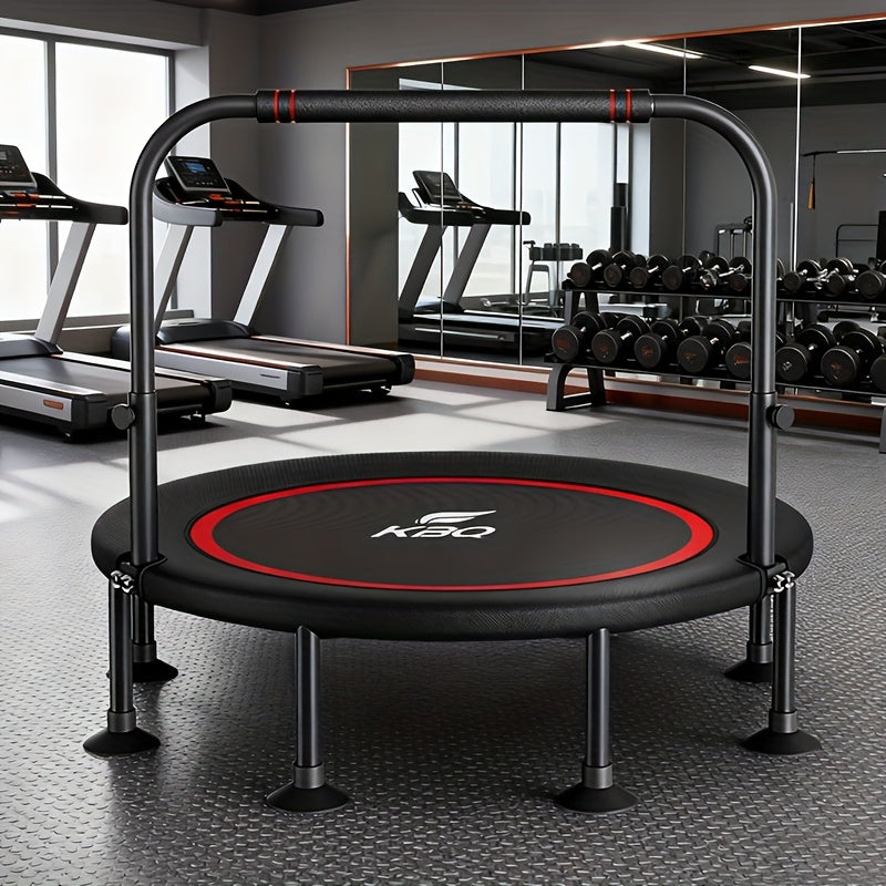 Trampoline Foldable With Adjustable Foam Handle For Home Fitness