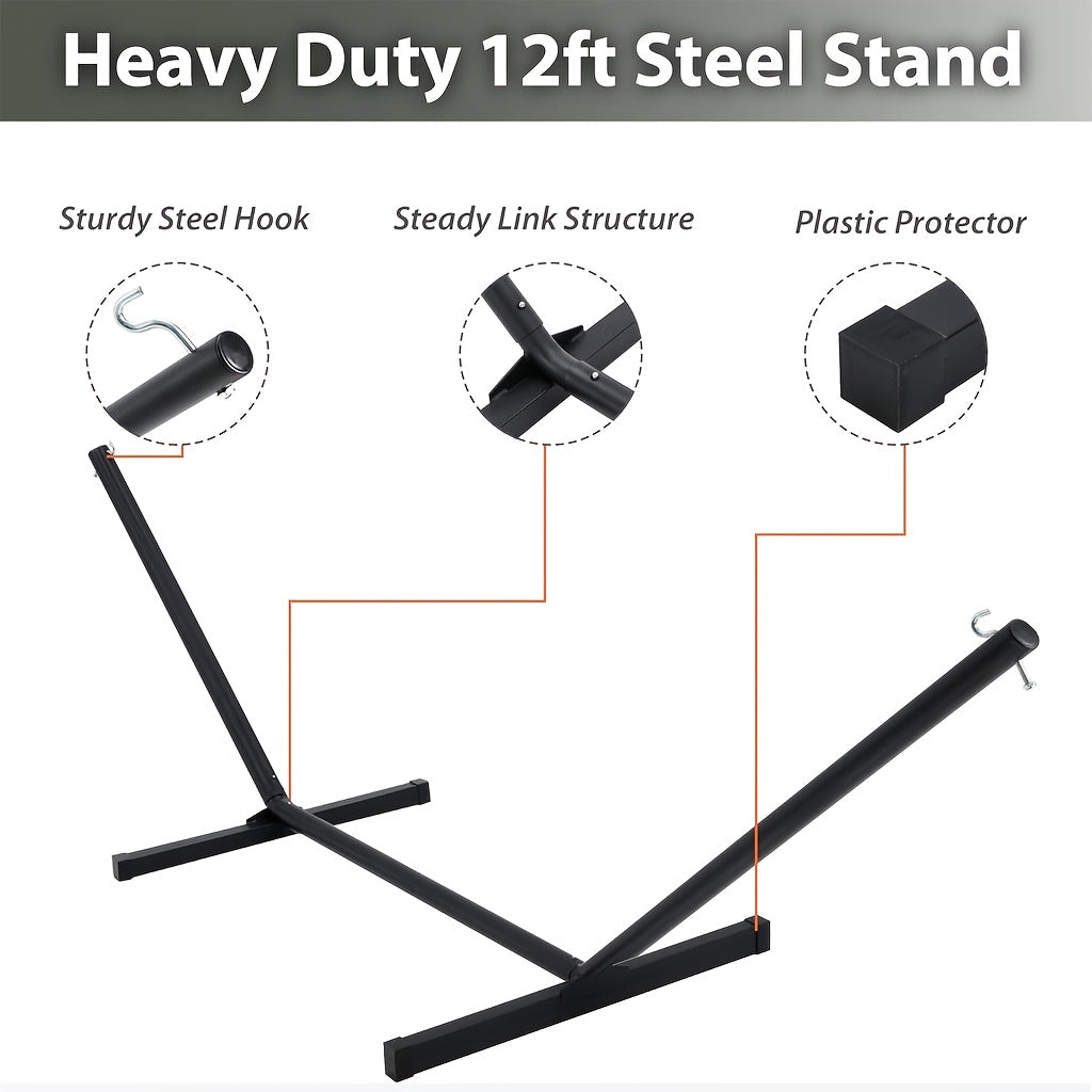 PIONEERWORKS Heavy-Duty Two-Person Hammock With Steel Stand