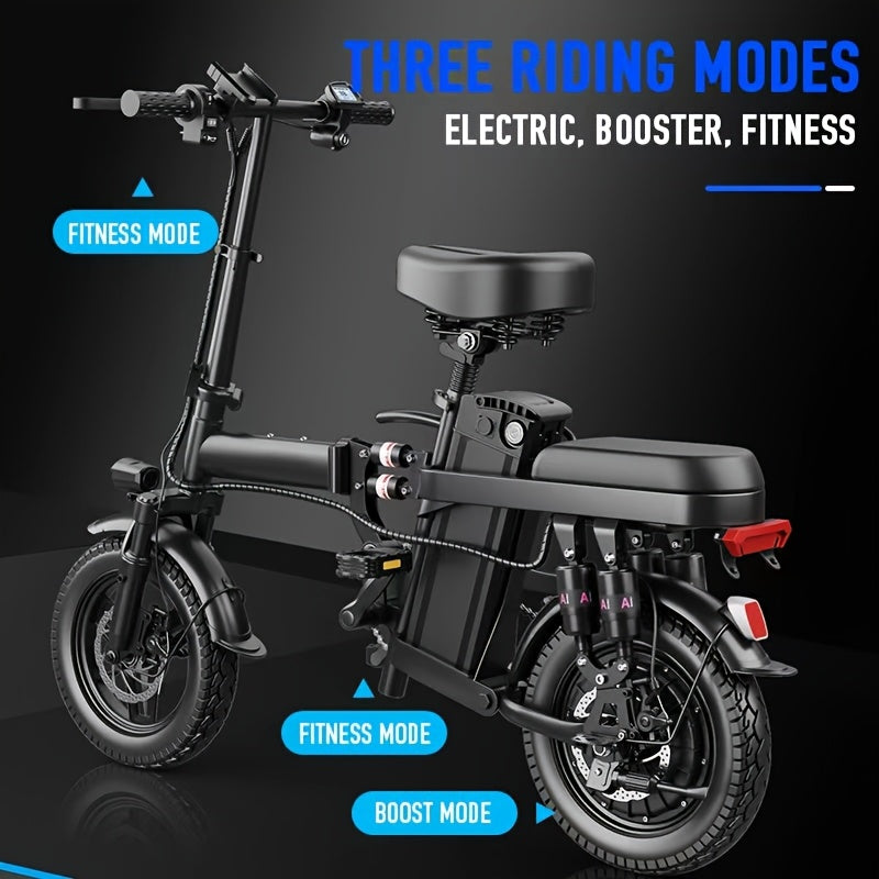 Adult Electric Bike, Foldable E-Bike with Removable Battery, 20MPH Commuter Electric Bicycle