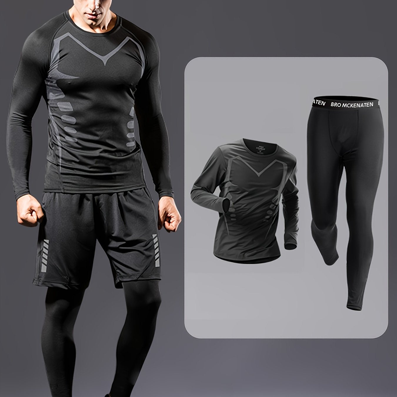 Men's Compression Training Suit With High-Stretch Quick-Dry Fabric