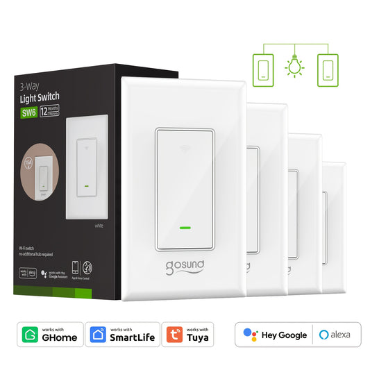 Gosund Smart Switch 3 Way Single Pole WiFi Voice Control