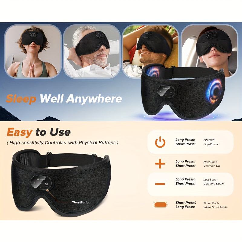 LC-Dolida Sleep Headphones Sleep Mask, Wireless 3D Light-Blocking