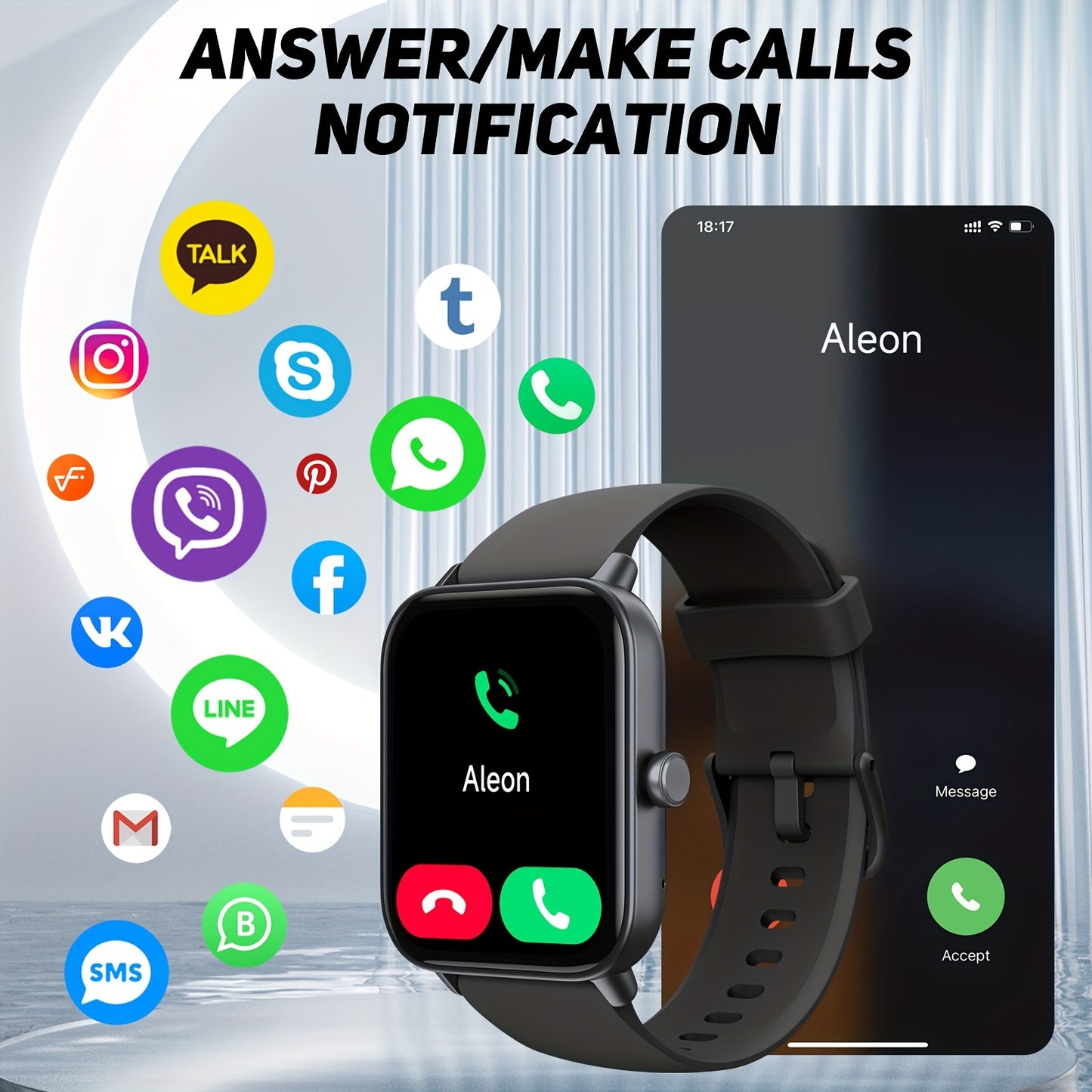 RJHGP Smart Watch Alexa Built-in Calls, Fitness Tracker, Sleep Monitor