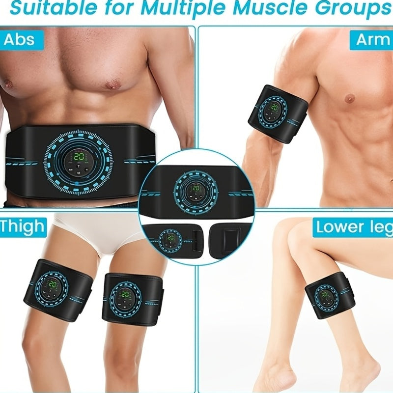 3-in-1 EMS Muscle Stimulator | 8 Modes & 20-Level Intensity, Toner Belt Abs Stimulator, Rechargeable Battery, USB Powered by MOOD LIGHT