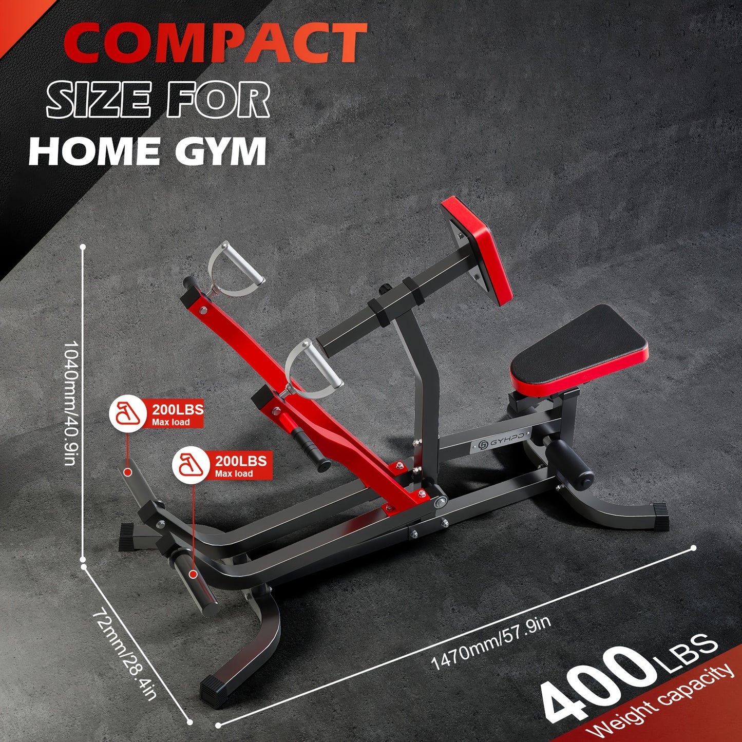 Seated Row Machine Back Chest Workout Plate Loaded Back Row Machine With Independent Converging Arms Multi Grip Positions With Rotating Handles Upper Body Workout For Home Gym Workout Station, Without Battery