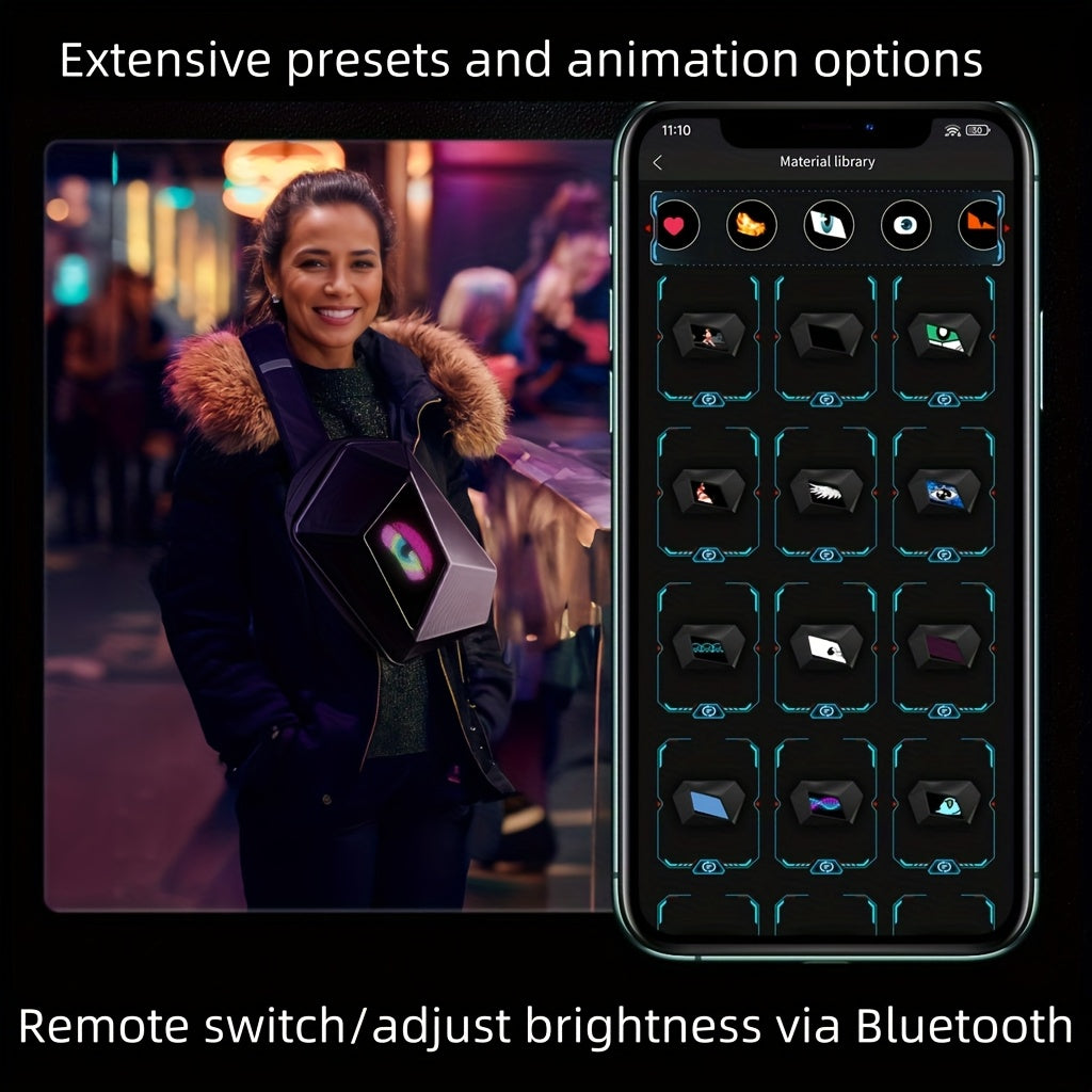 LED Smart Crossbody Bag with Programmable DIY Display
