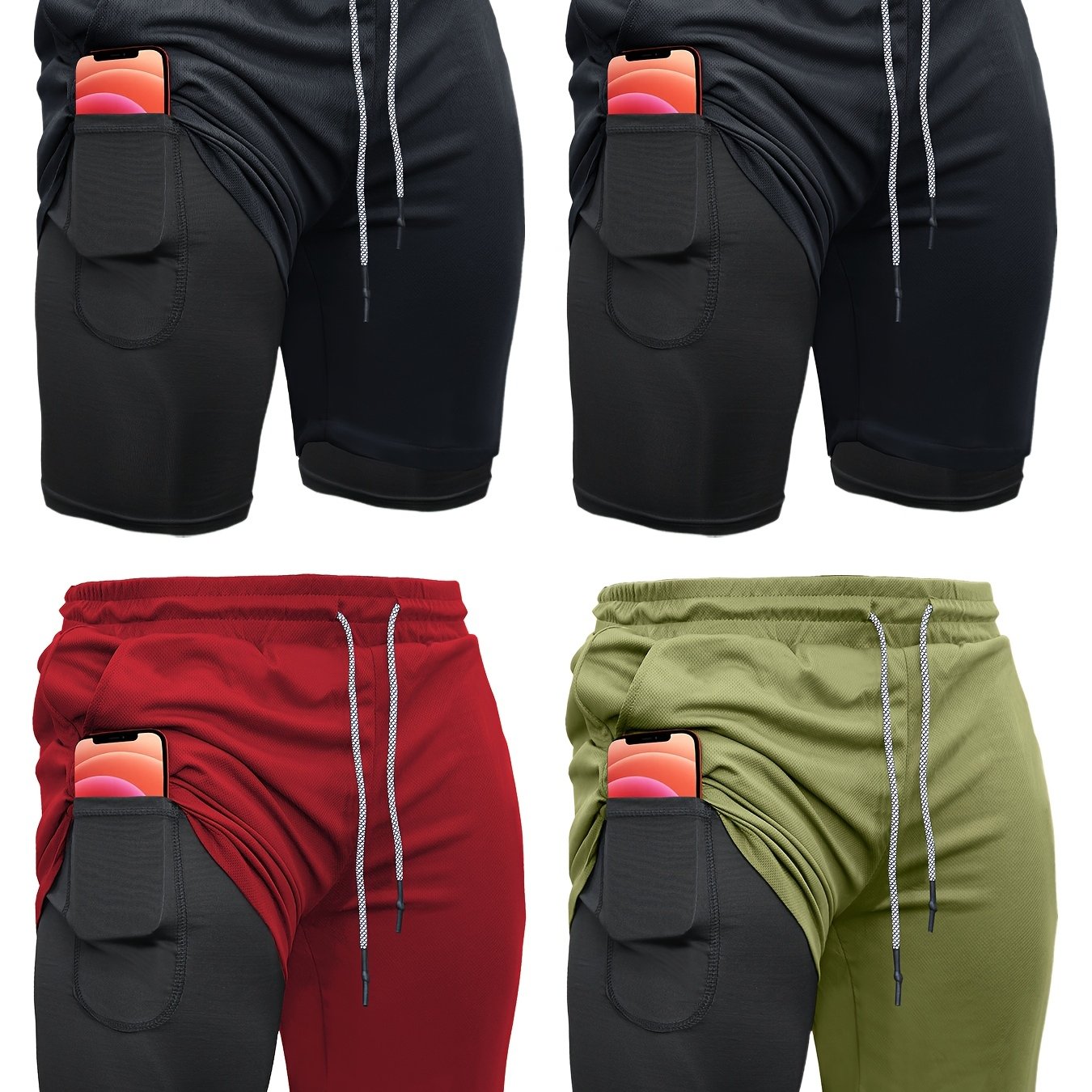 OEBLD Running Shorts Mens 2-in-1 For Summer Training