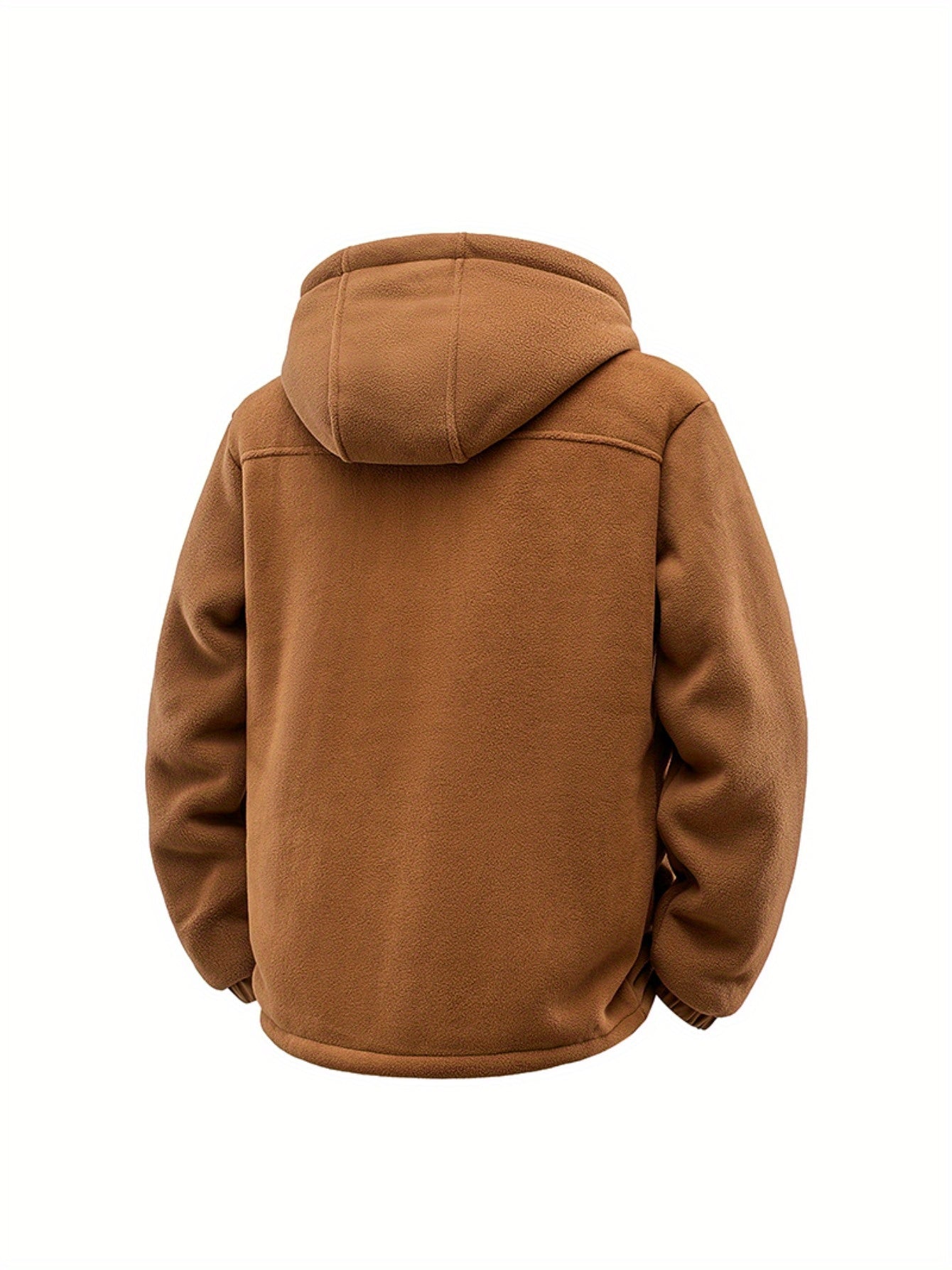 Men's Hooded Fleece Cardigan Plush Thick Warm Jacket