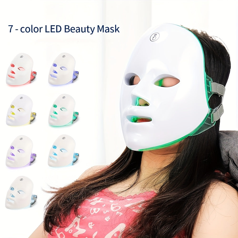 Home USB powered 7 color LED facial beauty instrument facial care tools