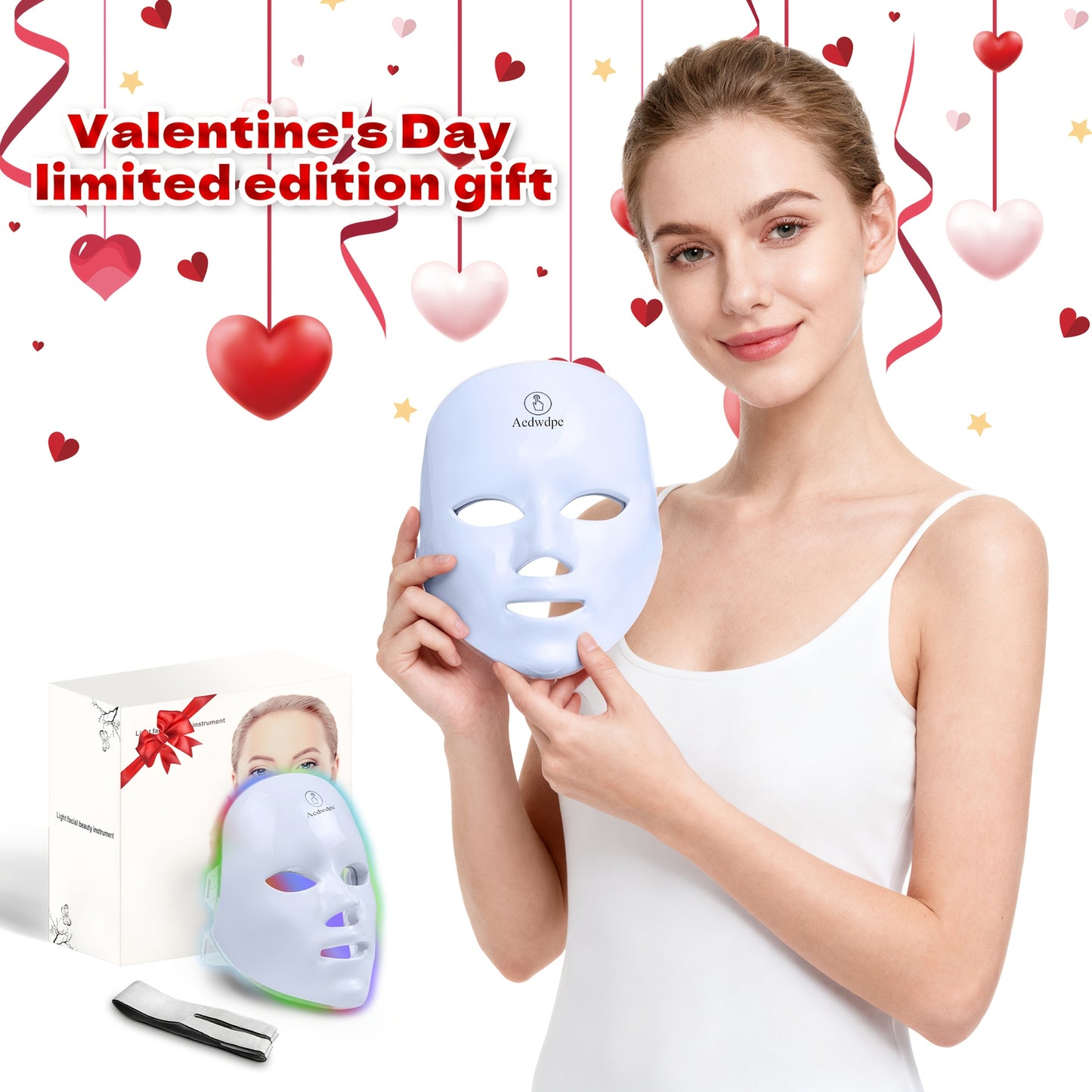 7-color Rechargeable LED Face Mask for Skin Care And Facial Skincare, Perfect for Mother's Day, Thanksgiving, Gifts, Girlfriends, Best Friends, And Mothers