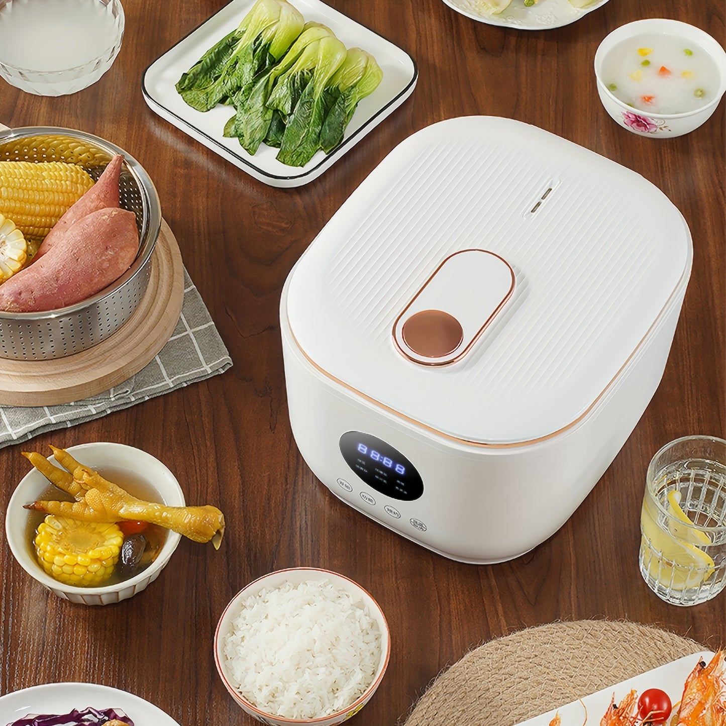 Yalulu Rice Cooker, Smart Electric Cooker, Touch Screen, Digital Display, 3L/ 101.44oz Capacity, Can Make, Porridge, Soup, 24-hour Timer And Keep Warm Function, Suitable For Home Use