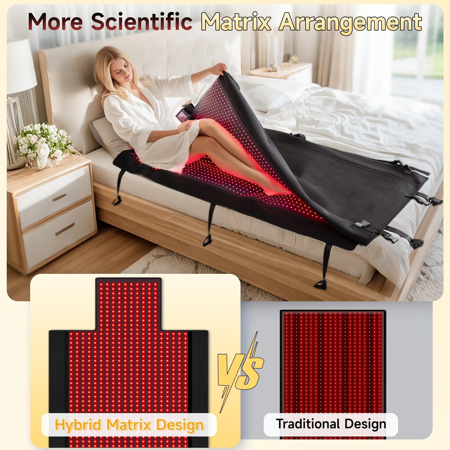 KAOUDT Red Light Therapy Pad Dual Wavelength 660nm 850nm