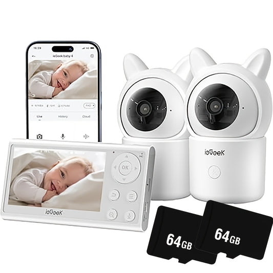 IEGEEK Baby Monitor 1080P Split-View With 2 Cameras