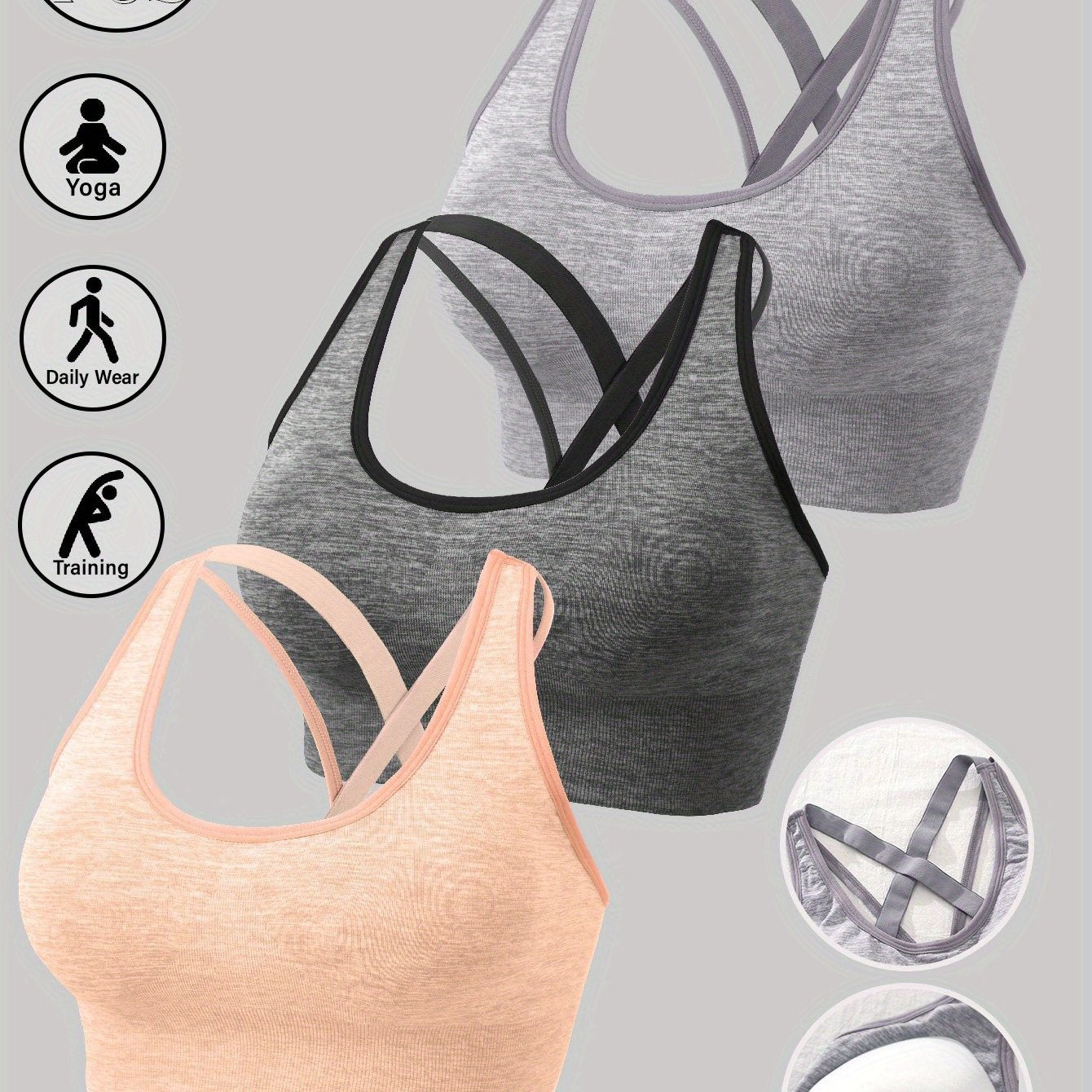 Sports Bra Full-Coverage High-Impact Support For Yoga