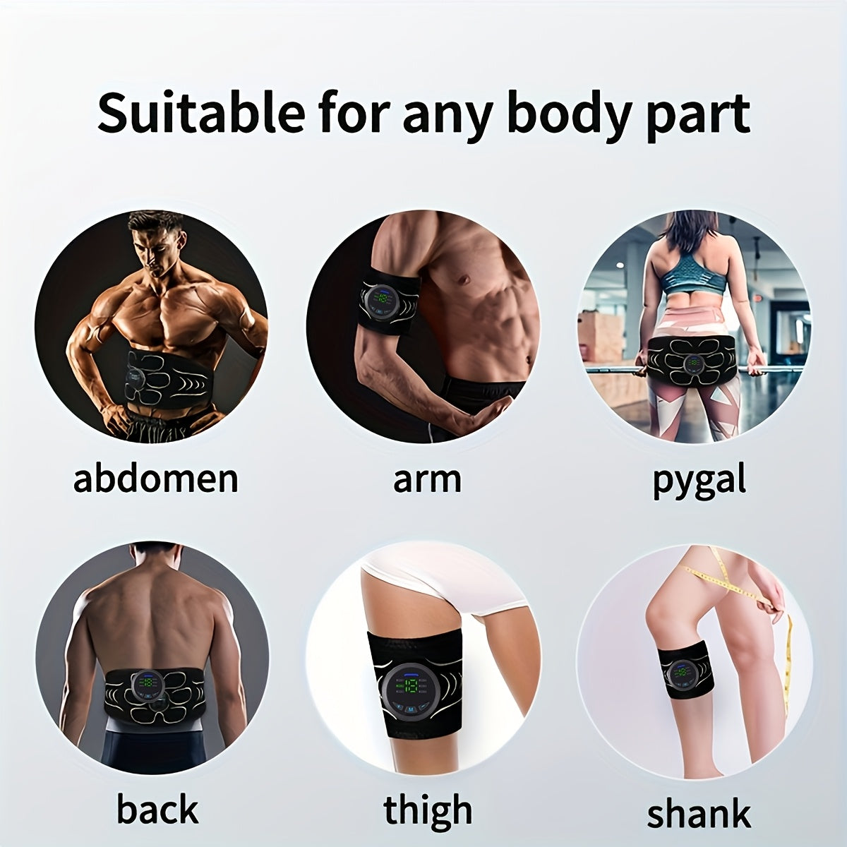 Rechargeable EMS Muscle Fitness Massage 3pcs Set -6 Modes, 18 Level Intensity Adjustment, Muscle Training And Relax Stimulator, Lithium Battery Powered, EMS Muscle Stimulation Massage, Perfect Christmas Gift//Black Five Promo