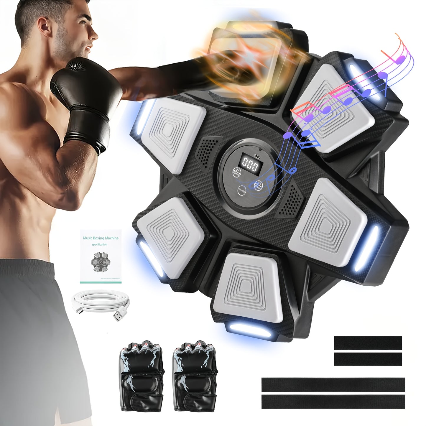 Punching Bag Interactive Target Training With Music Sync Wall Mounted
