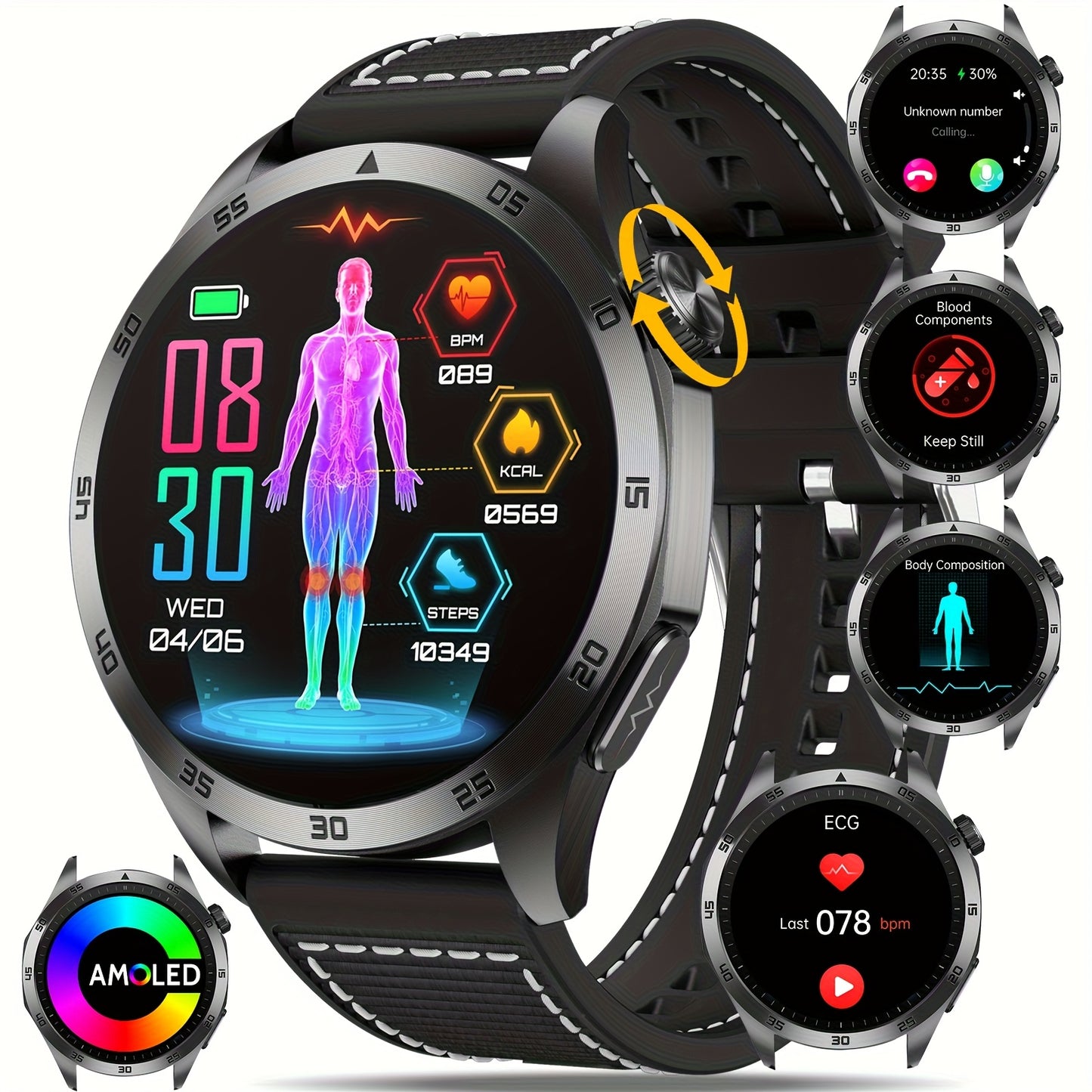 YYKY Smartwatch With 380mAh Battery And AMOLED Display