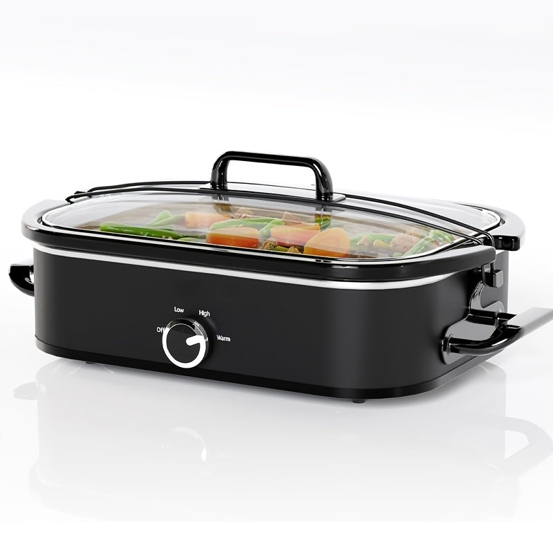 3.5Qt Digital Programmable XL Jumbo Slow Cooker | Adjustable Temp, Entrees, Sauces, Stews & Dips, Dishwasher Safe Glass Lid & Crock, Stainless Steel, 80.31gal Material
