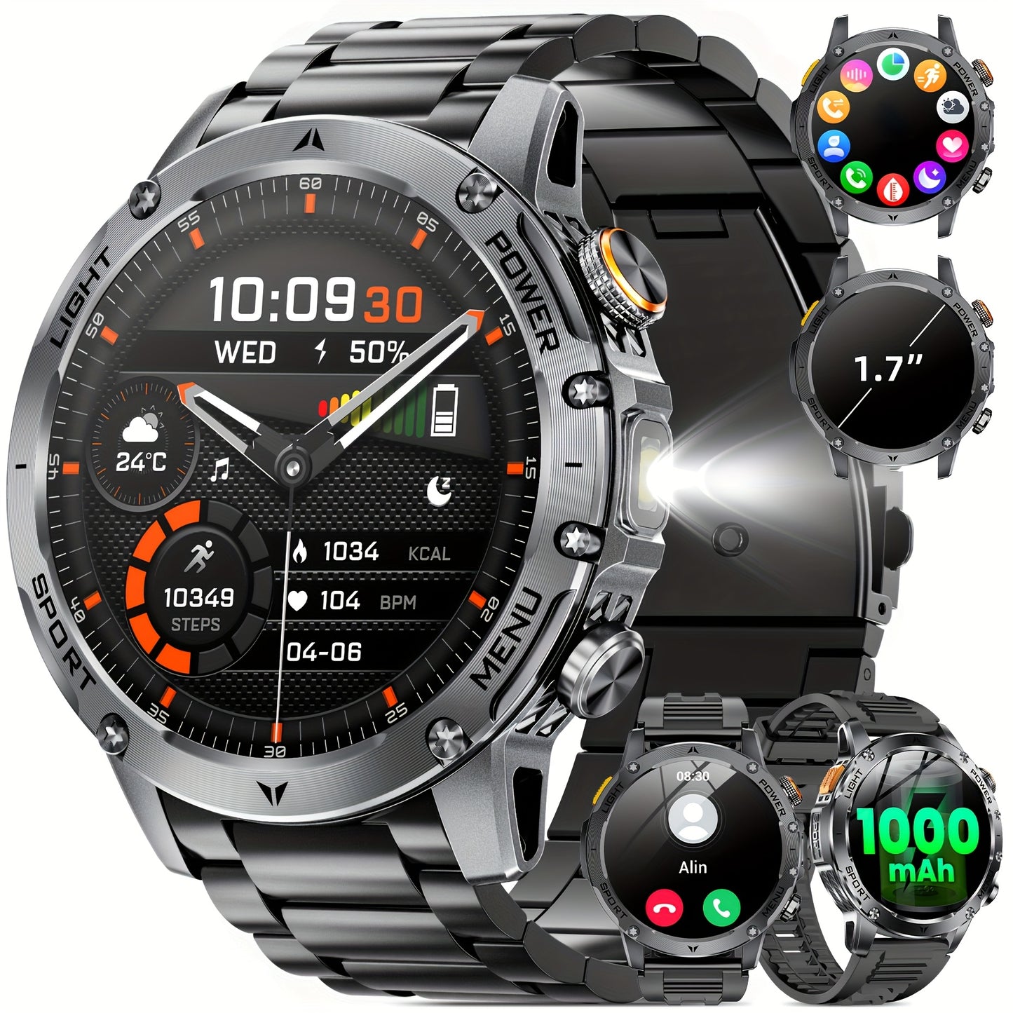 MINGTAWN Smartwatch HD Full Touch Screen Fitness Tracker