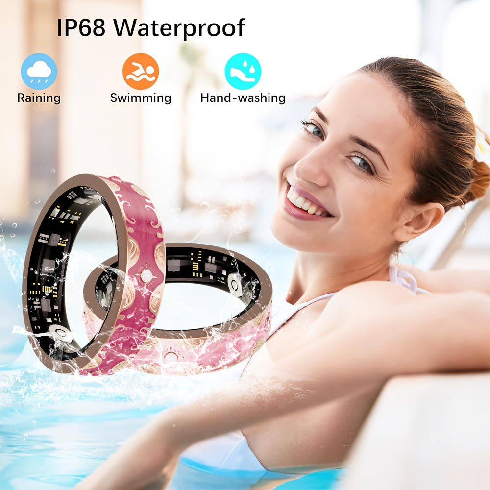 Smart Ring for Women - Activity Ring and Fitness Tracker with Step, Distance, Calorie, Menstrual Cycle Tracker, Health Rings for iPhone Android, No Subscription Fee, IP68 Waterproofing Intelligent Ring - Ideal Gift for Mom/Gi