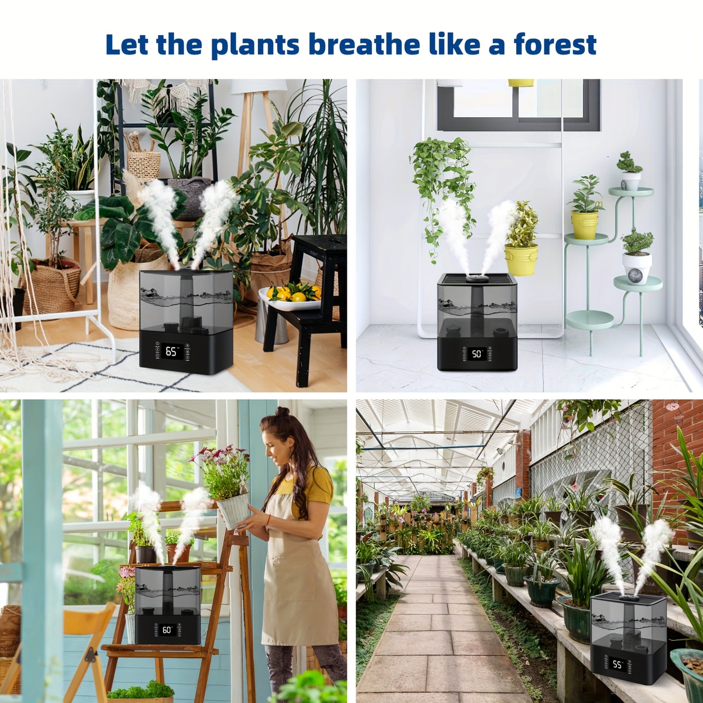 Humidifier: 1.85Gal/7L Humidifiers for Home, Humidifiers for Bedroom / Baby / Plants/Office, Luxury Large-Capacity Aroma System for Whole-Home Fragrance. Humidity Control Display Diffuser: Top-Fill, 360° Nozzle & Dual Mist,