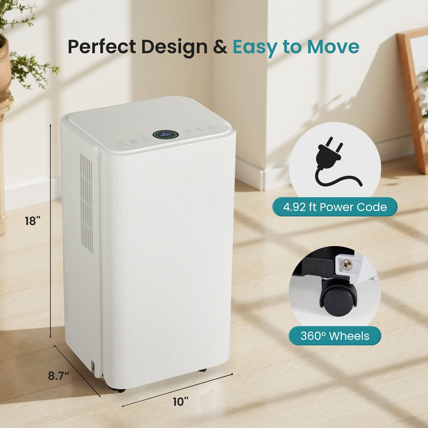 5500 Sq.Ft Energy Star Dehumidifier for Basement with Drain Hose, 50 Pint Portable Dehumidifiers for Home Bedroom Bathroom Large Room, Powerful Moisture Removal and Humidity Control