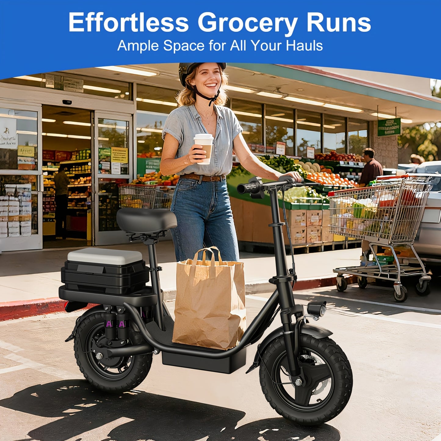 ZEFIORA S10 MAX 740W Peak Electric Scooter, Folding Electric Bicycle for Adults And Teenagers, 14" Tires, 54.6V 8-20Ah Removable Battery, LCD Screen, Puncture-Proof, Front And Rear Lights-Ideal for Commuting And Outings, The